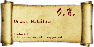 Orosz Natália névjegykártya