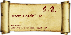 Orosz Natália névjegykártya